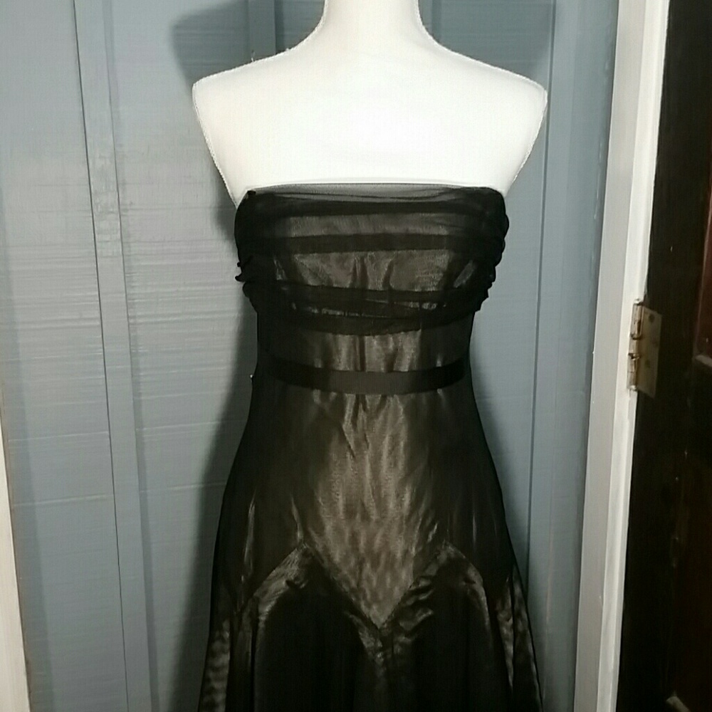 Vera Wang formal strapless dress black size 8